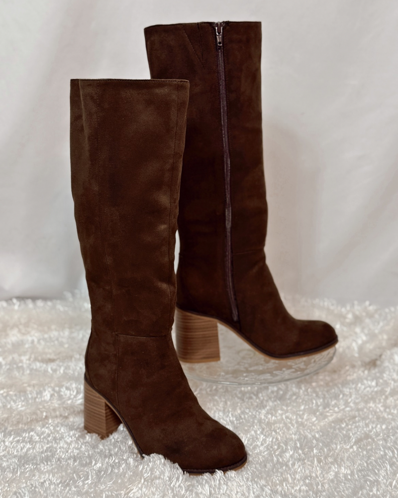 Mia Sabrena Suede Knee High Boot - Chocolate