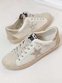 Gaby Neutral Rhinestone Star Sneakers