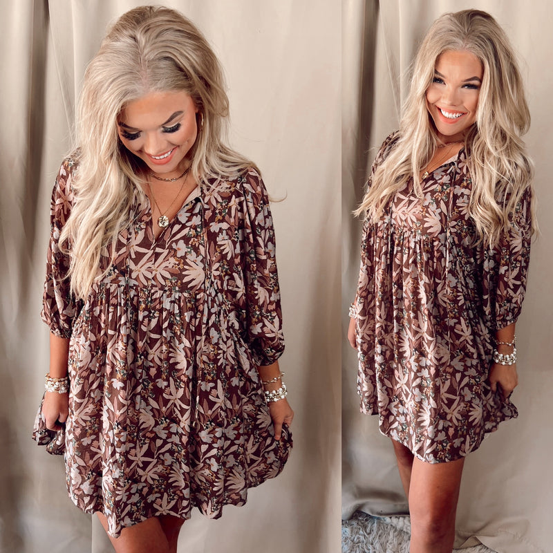 Felicity Fall Florals Babydoll Dress