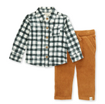 Toddler Gingham Button Down Shirt & Corded Pant Set