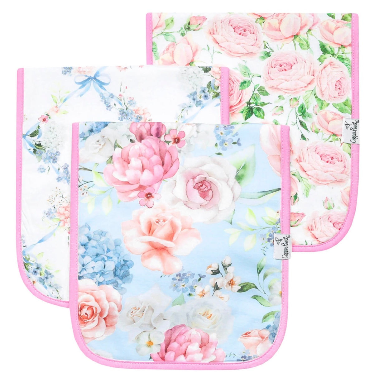 CP Set Of 3 Premium Burp Cloths - Genevieve