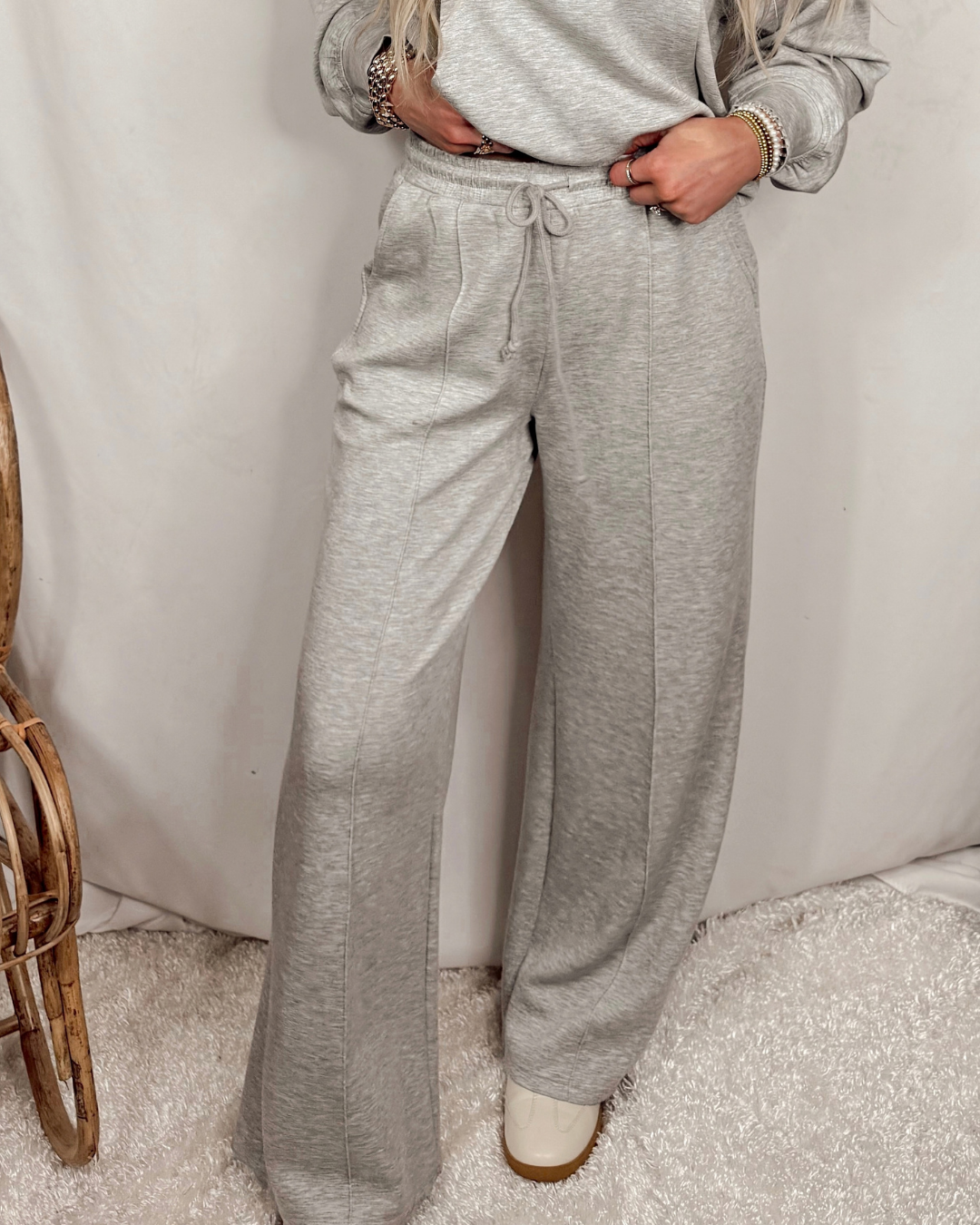 Made Easy Drawstring Pintuck Wide Leg Pants