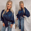 Exceptionally Shimmer Button Up Blouse