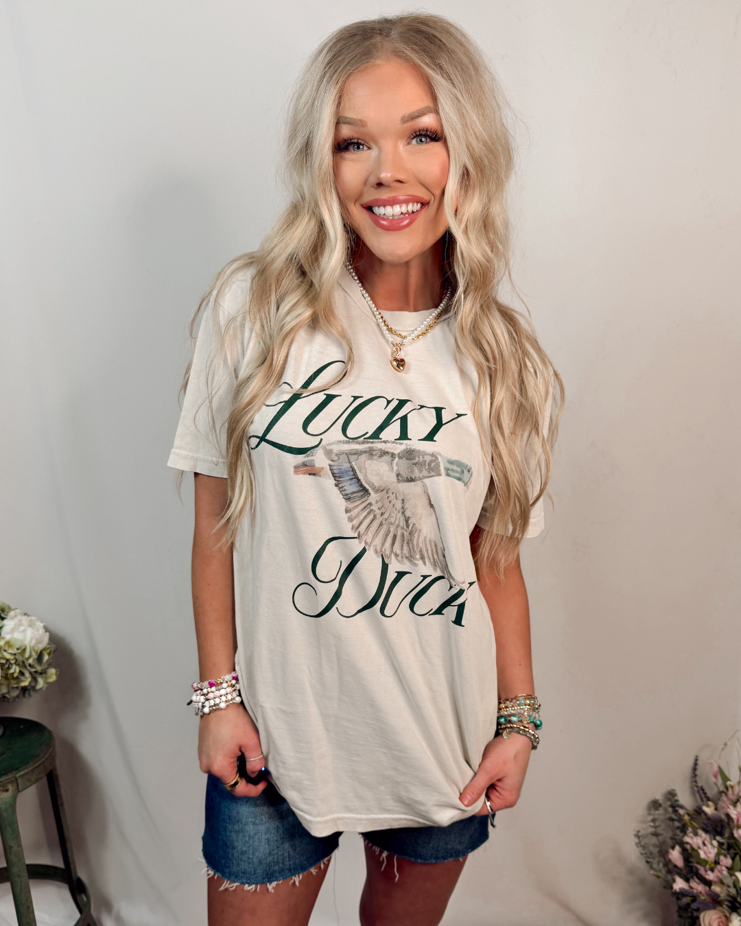 Lucky Duck Mineral Washed Graphic Tee