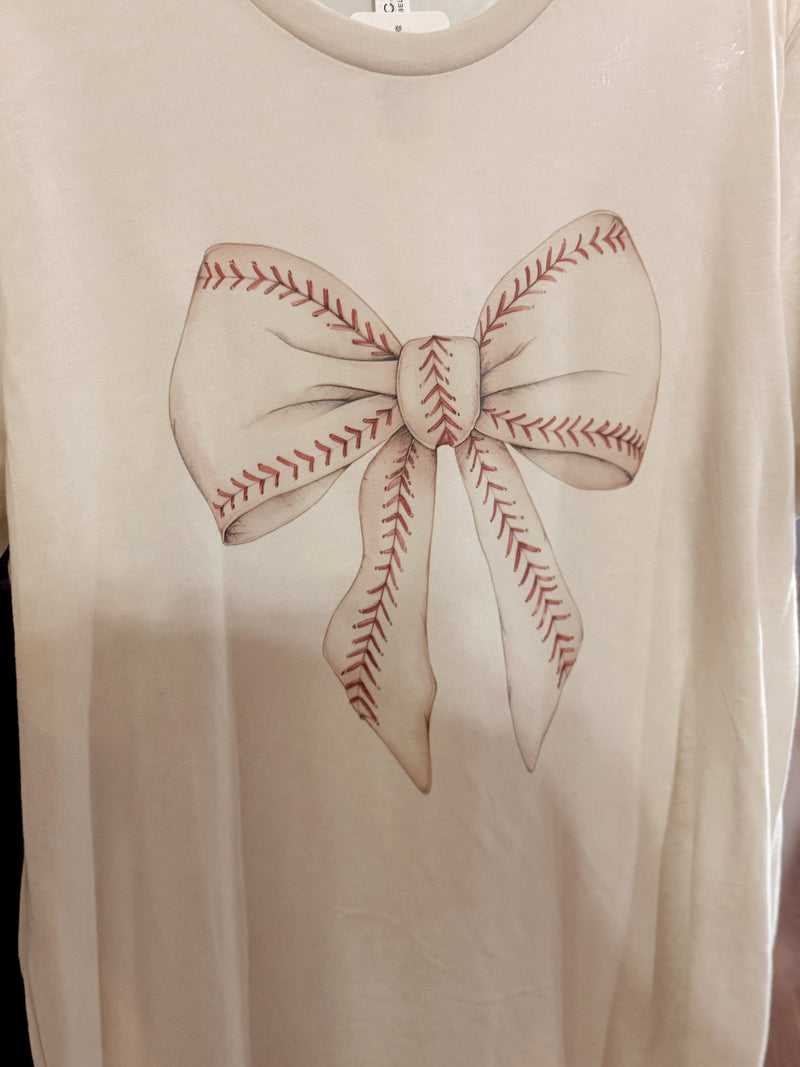 Baseball Babe Bow Graphic Tee