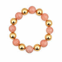 Rosy Radiance Beaded Stretch Bracelet