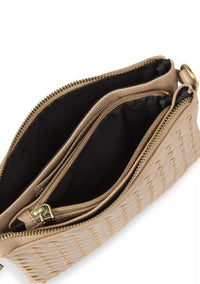 Woven Crossbody 5 Compartment Wristlet / Crossbody - Taupe