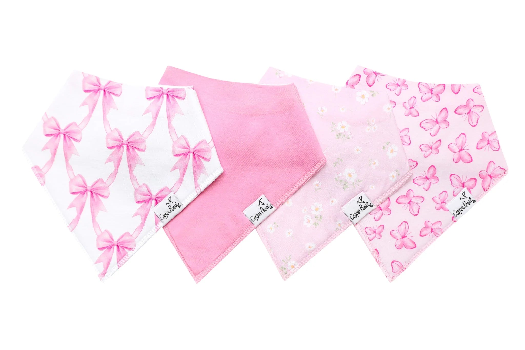 Copper Pearl Pack of 4 Baby Bandana Bib Set - Bow My Gosh