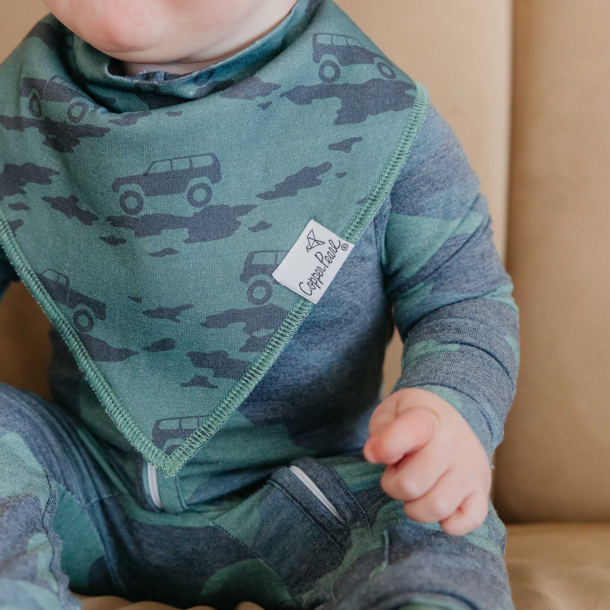 Copper Pearl 4 Pack Baby Bandana Snap Bibs - Hunter