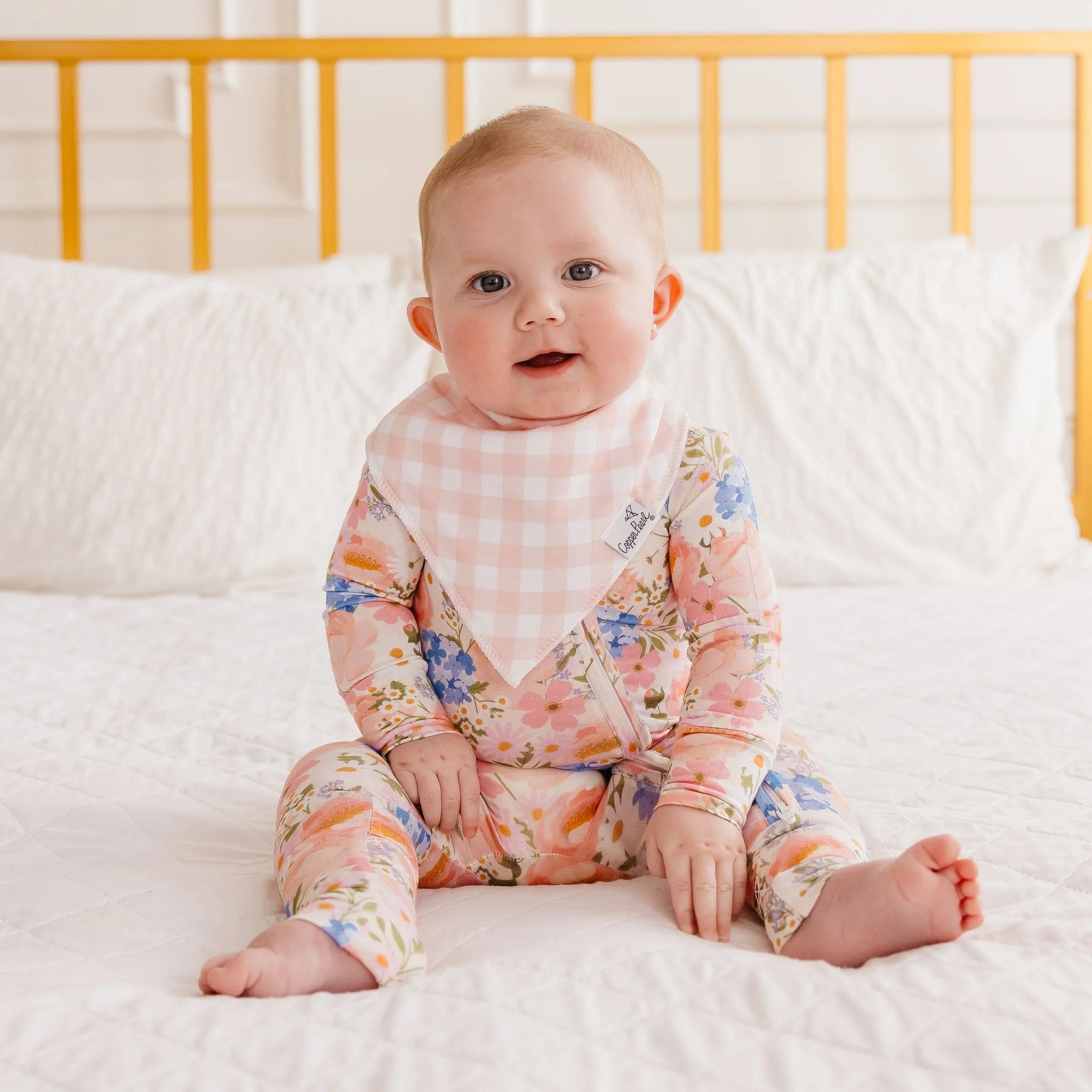 Copper Pearl Pack of 4 Baby Bandana Bib Set - Penelope