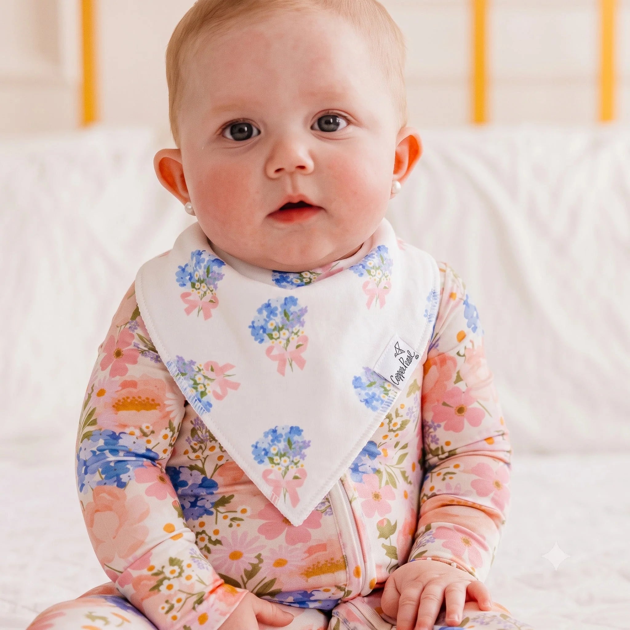 Copper Pearl Pack of 4 Baby Bandana Bib Set - Penelope