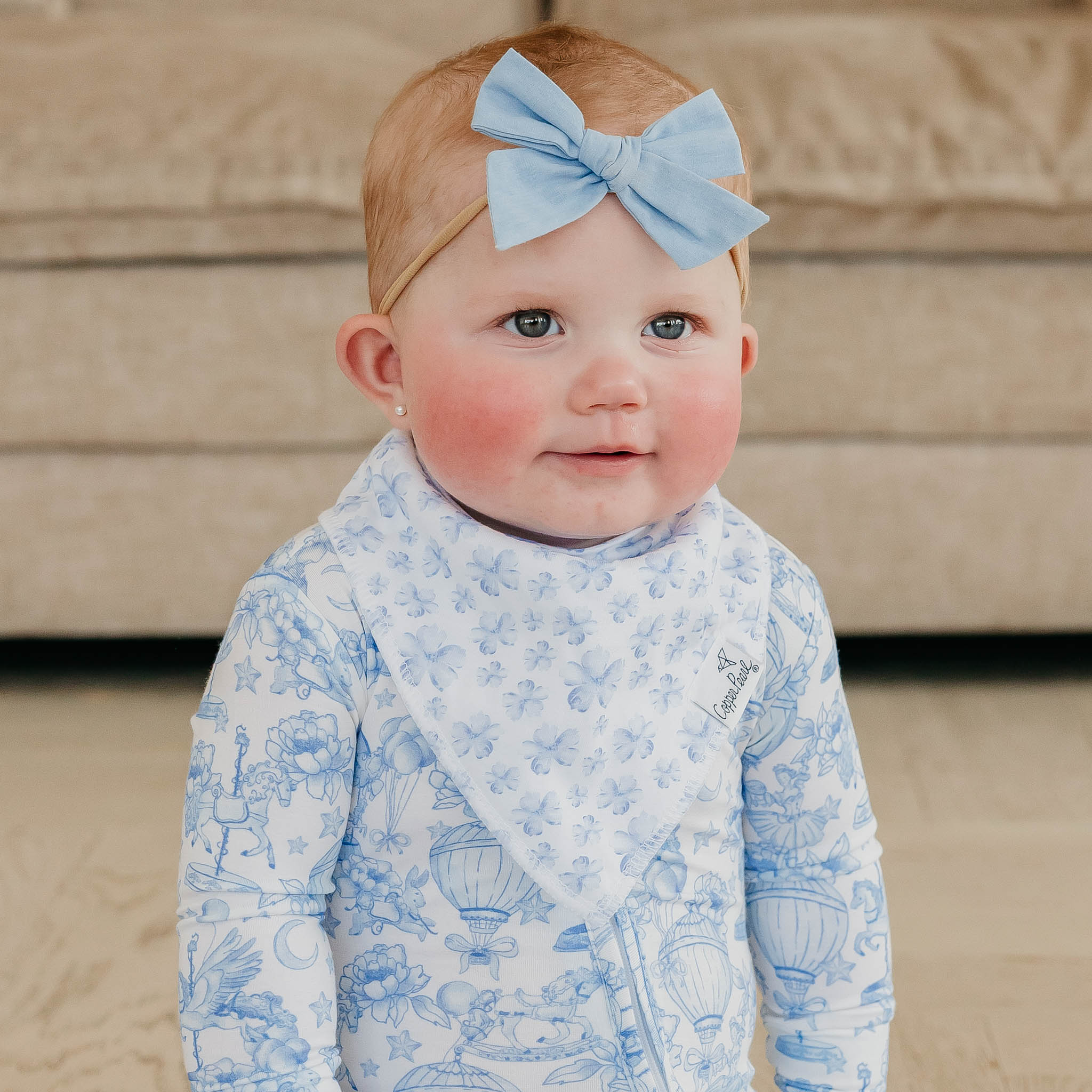 Copper Pearl Pack of 4 Baby Bandana Bib Set - Vintage Carnival