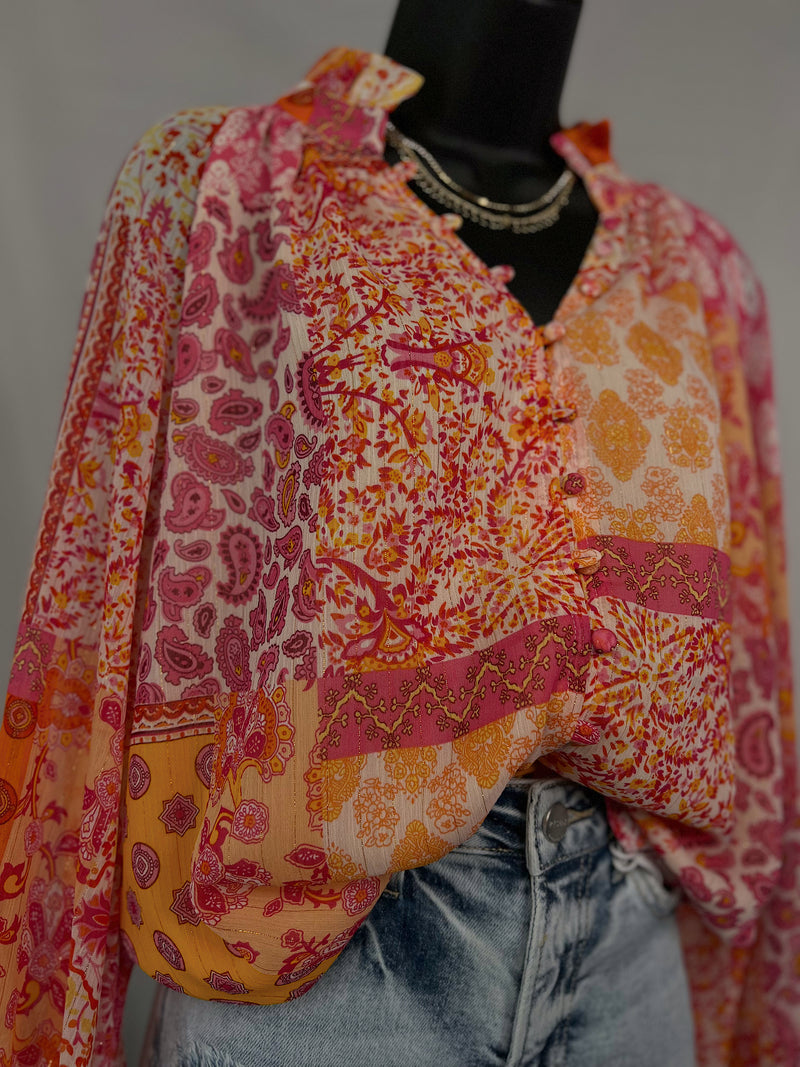 All in The Details Patchwork Blouse