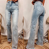 Lennon Light Wash High Rise Straight Leg Jeans