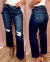 High Roller Cropped Straight Leg Jeans