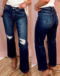 High Roller Cropped Straight Leg Jeans