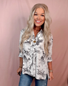 Timeless Toile Printed Button Up Blouse