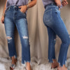 Brooklyn High Rise Distressed Cropped Jeans