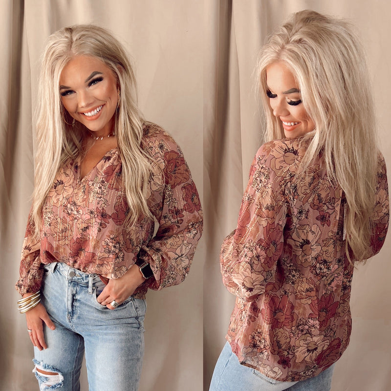 Rhiannon Floral Long Sleeve Blouse