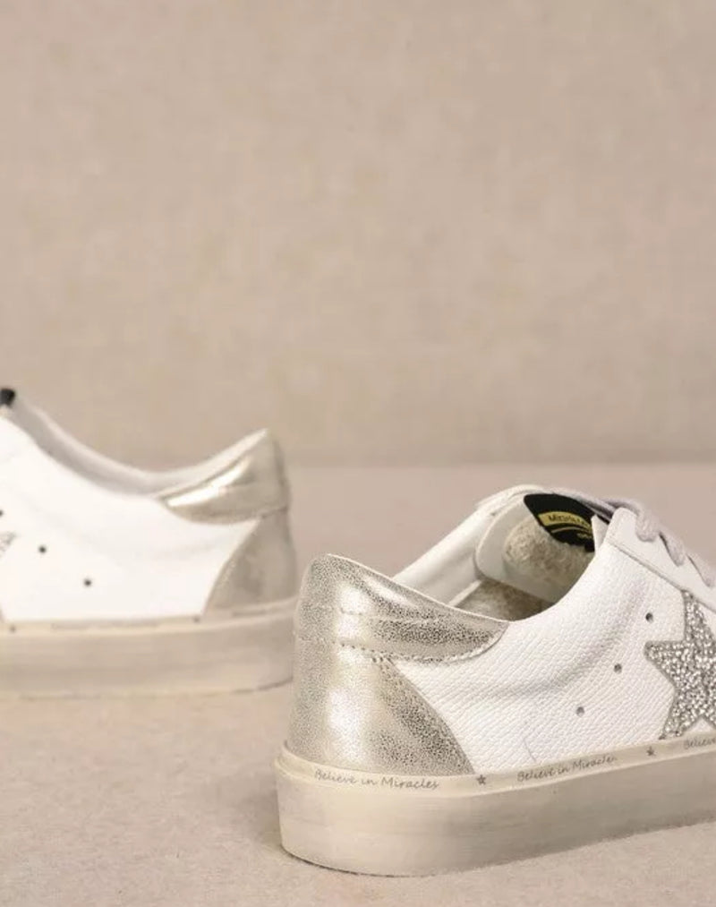 Gaby Neutral Rhinestone Star Sneakers