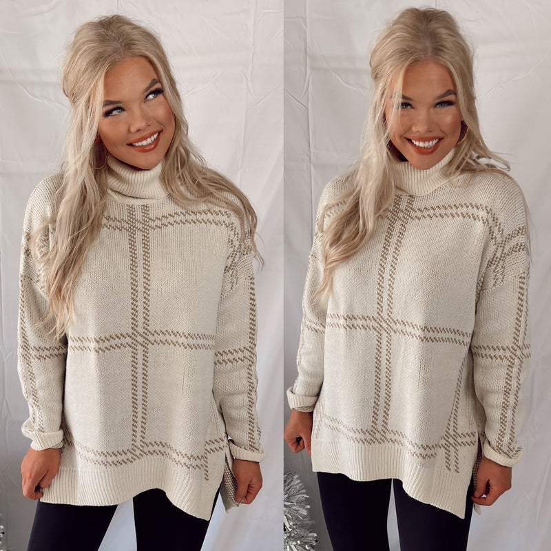 Cozy In Calabasas Plaid Sweater/Tunic