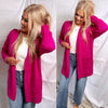 Flying Colors Crochet Knit Cardigan- Fuchsia