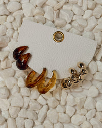 Honeyed Gold 3 Pair Hoop Earring Set