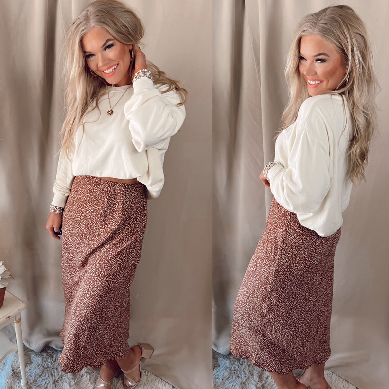 Fearless Floral Print Midi Skirt
