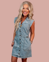 Backstage Babe Blue Jean Denim Detailed Dress