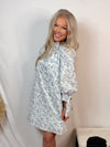 Vintage Charm Floral Puff Sleeve Dress