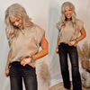 Bellamy Braided Cap Sleeve Top - Taupe