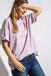 Comfortably Casual Cotton Oversized Basic Top - Dusty Lavender