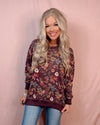 Among The Wildflowers Floral Print Pullover / Top