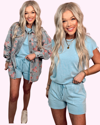 Cotton Candy Calm 2 Piece Lounge Set - Blue