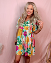 Palm Springs Floral Printed Babydoll Dress