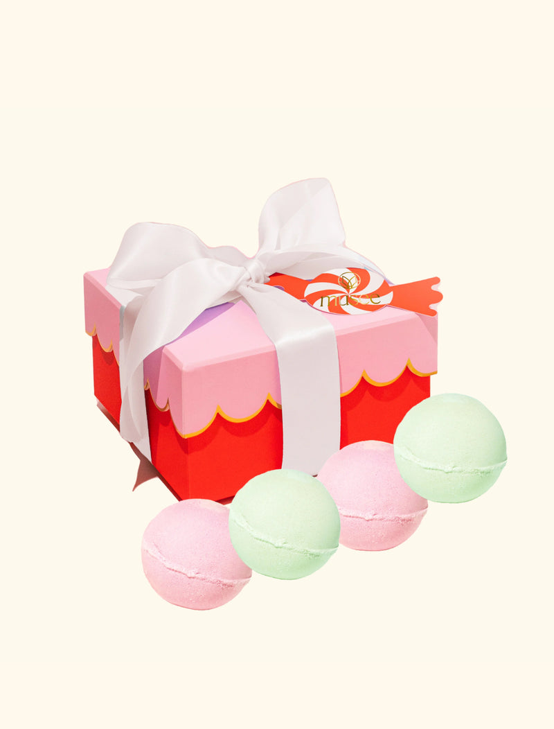 Musee Christmas Scalloped Boxed Set of 4 Luxury Bath Balms