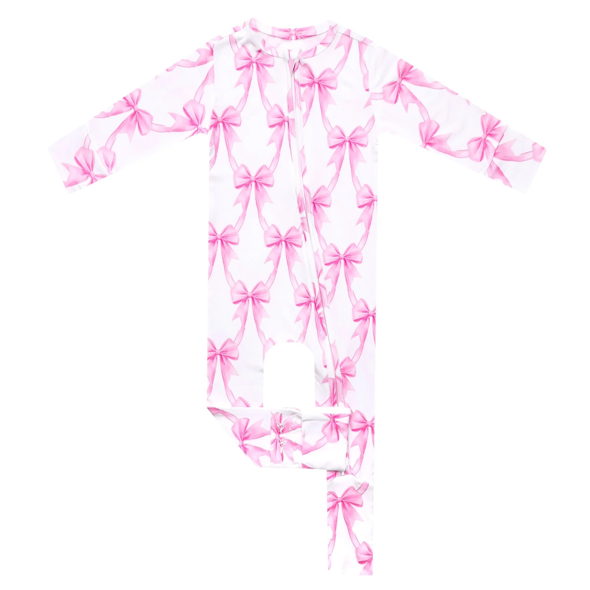 Copper Pearl Bamboo Convertible Zip-Up Footie - Bow My Gosh