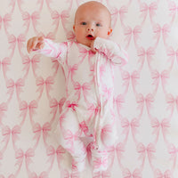 Copper Pearl Bamboo Convertible Zip-Up Footie - Bow My Gosh