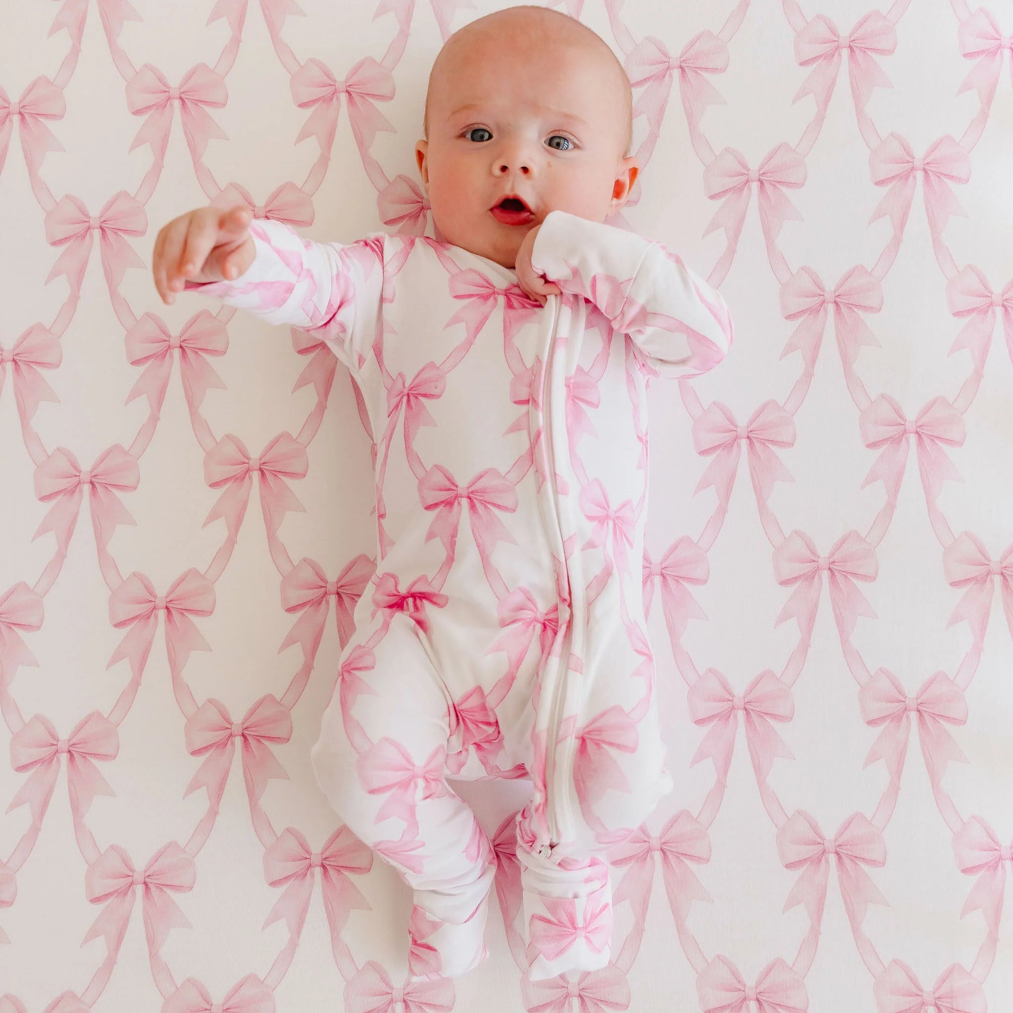Copper Pearl Bamboo Convertible Zip-Up Footie - Bow My Gosh