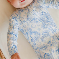 Copper Pearl Bamboo Convertible Zip-Up Footie - Vintage Carnival