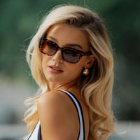WMP Eyewear - Vivian Polarized Sunglasses - Ember Tortoise / Dark Brown Lens