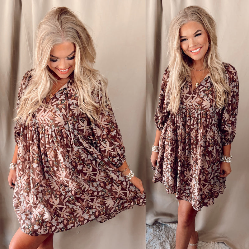 Felicity Fall Florals Babydoll Dress