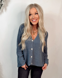 Calm, Cozy & Collected Cardigan - Denim Blue