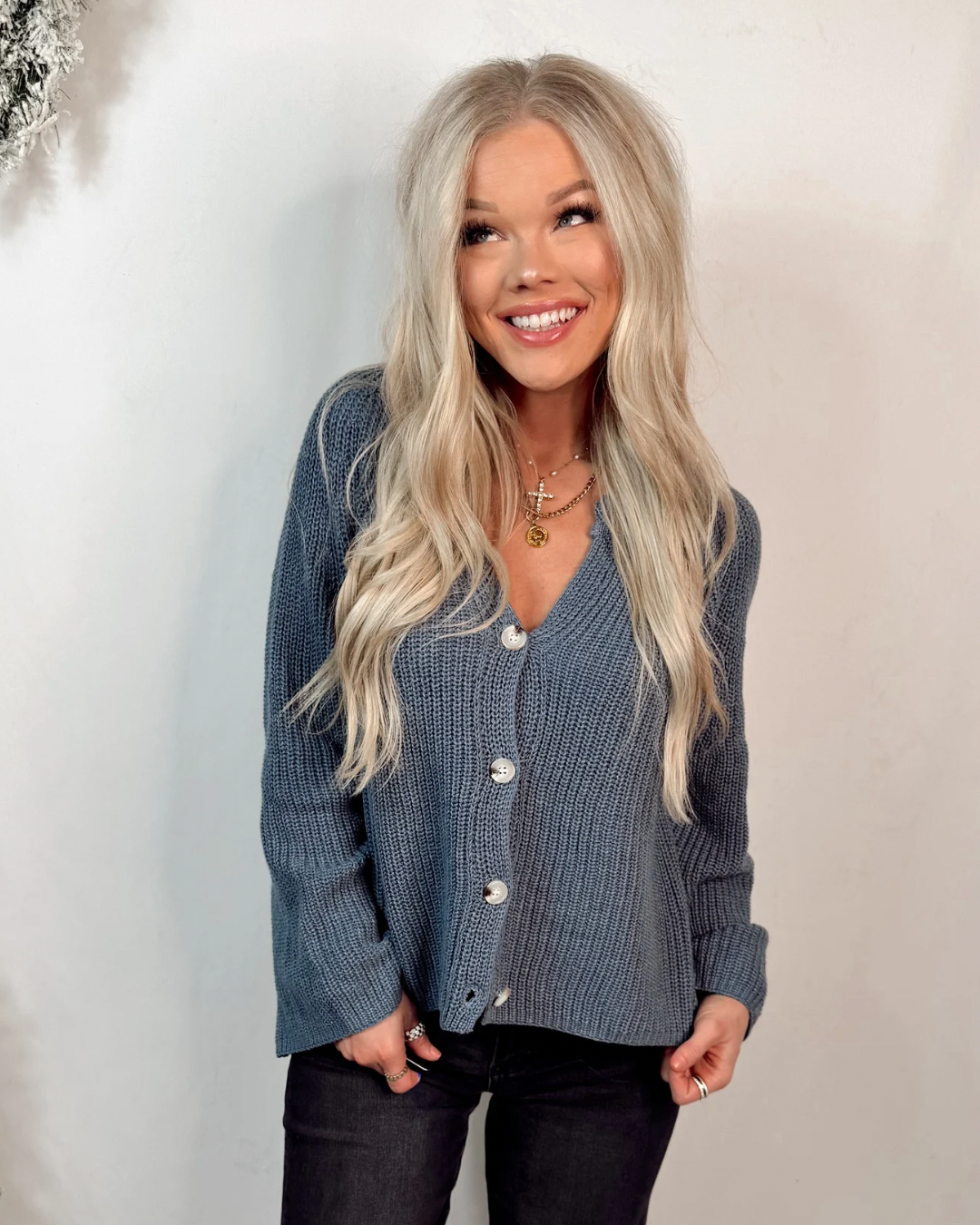 Calm, Cozy & Collected Cardigan - Denim Blue