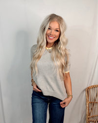 Sunshine On A Cloudy Day Contrast Trim Knit Top