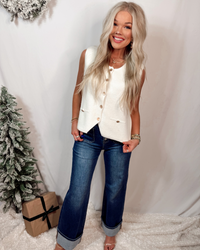 Vanilla & Cashmere Knit Sweater Vest / Top - Ivory