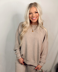 Everyday Intent Essential Luxe Basic Pullover - Heather Taupe