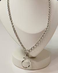 Silver Stable Bit Link Chain Necklace