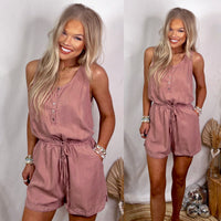 Tourist Visa Tencel Romper- Dusty Rose