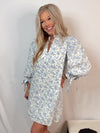 Vintage Charm Floral Puff Sleeve Dress
